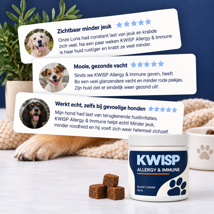 Voor honden die blijven krabben, likken of bijten